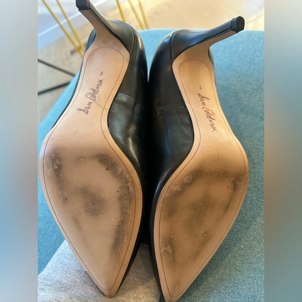 Sam Edelman Tristan Classic Black pointy toe leather pumps - Picture 5 of 5